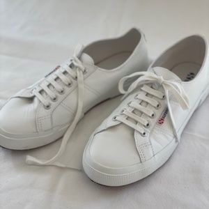 Superga White Leather Sneakers